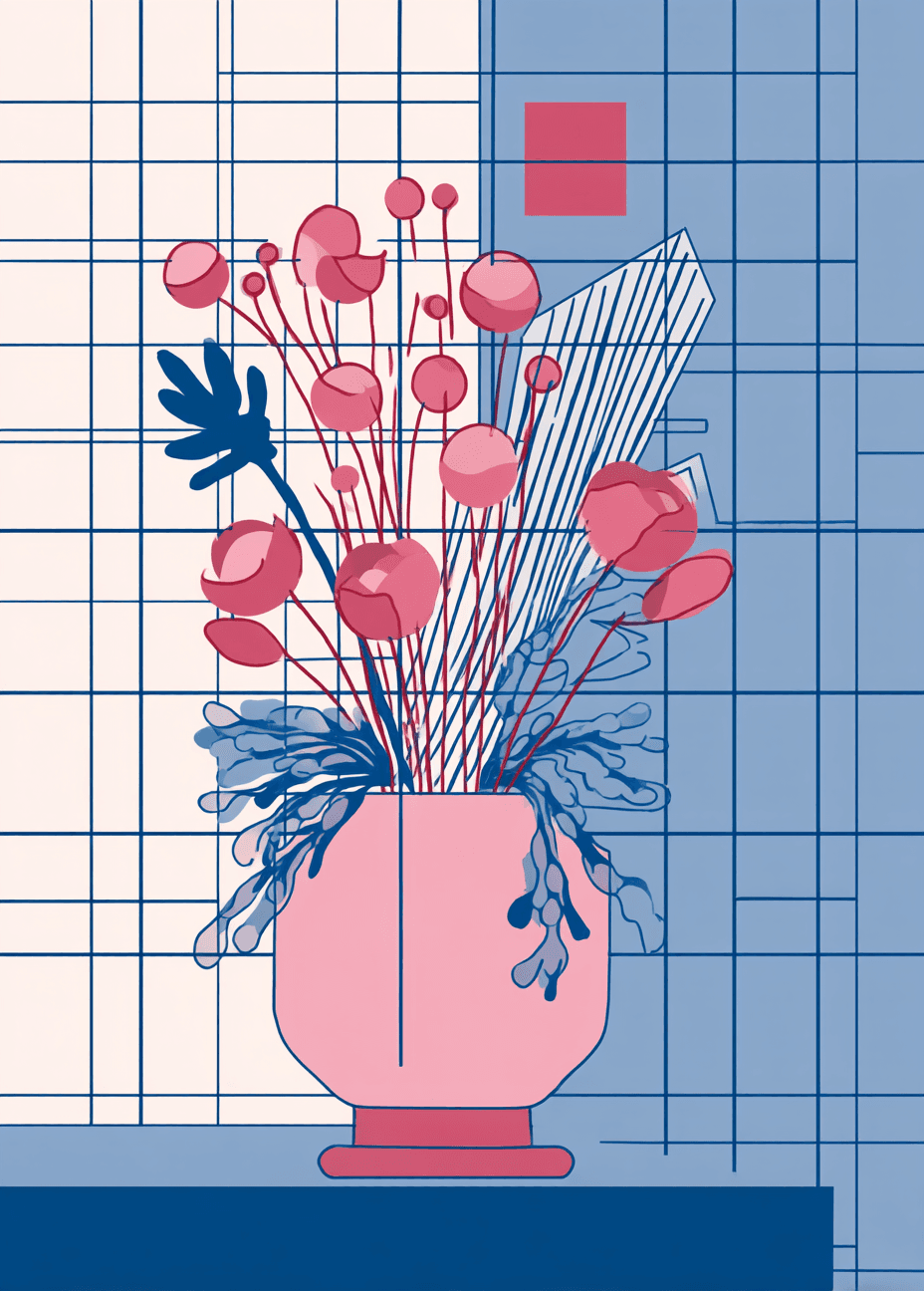 Vase Squad original repeating artwork