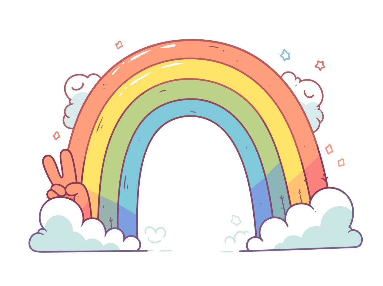 Cartoon Rainbow Echo original repeating artwork