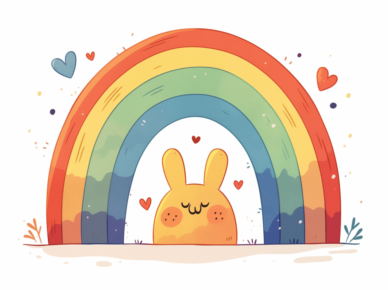 Cartoon Rainbow 003 original repeating artwork