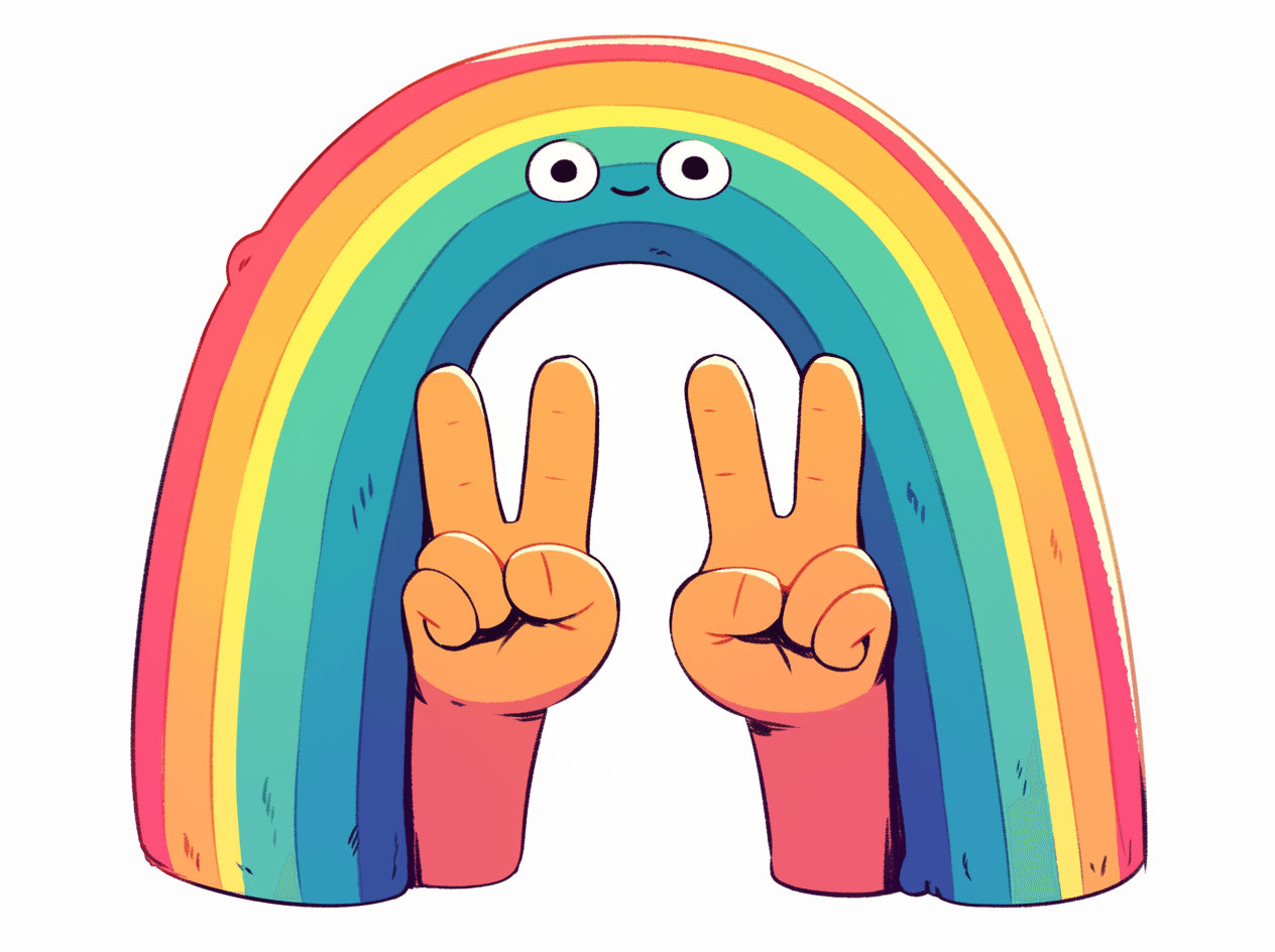 Cartoon Rainbow Groove original repeating artwork