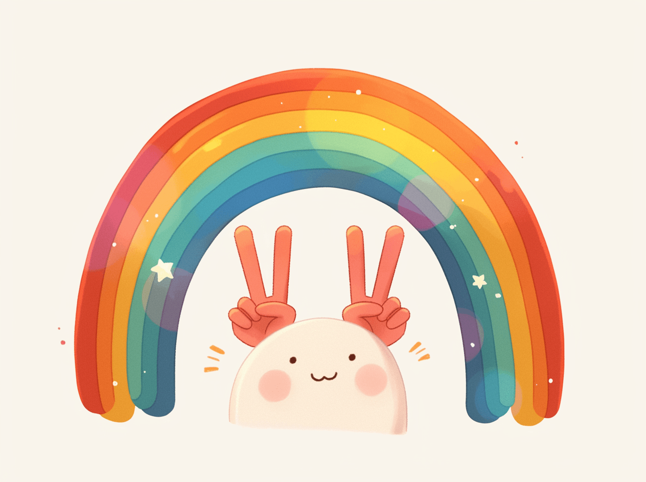 Cartoon Rainbow Pals original repeating artwork