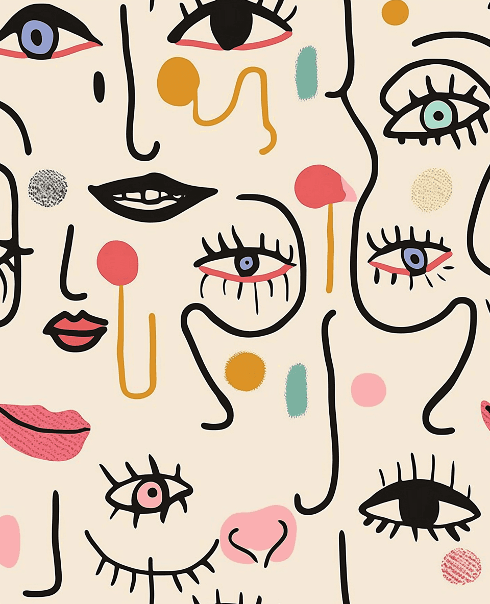 Face Morning original repeating artwork
