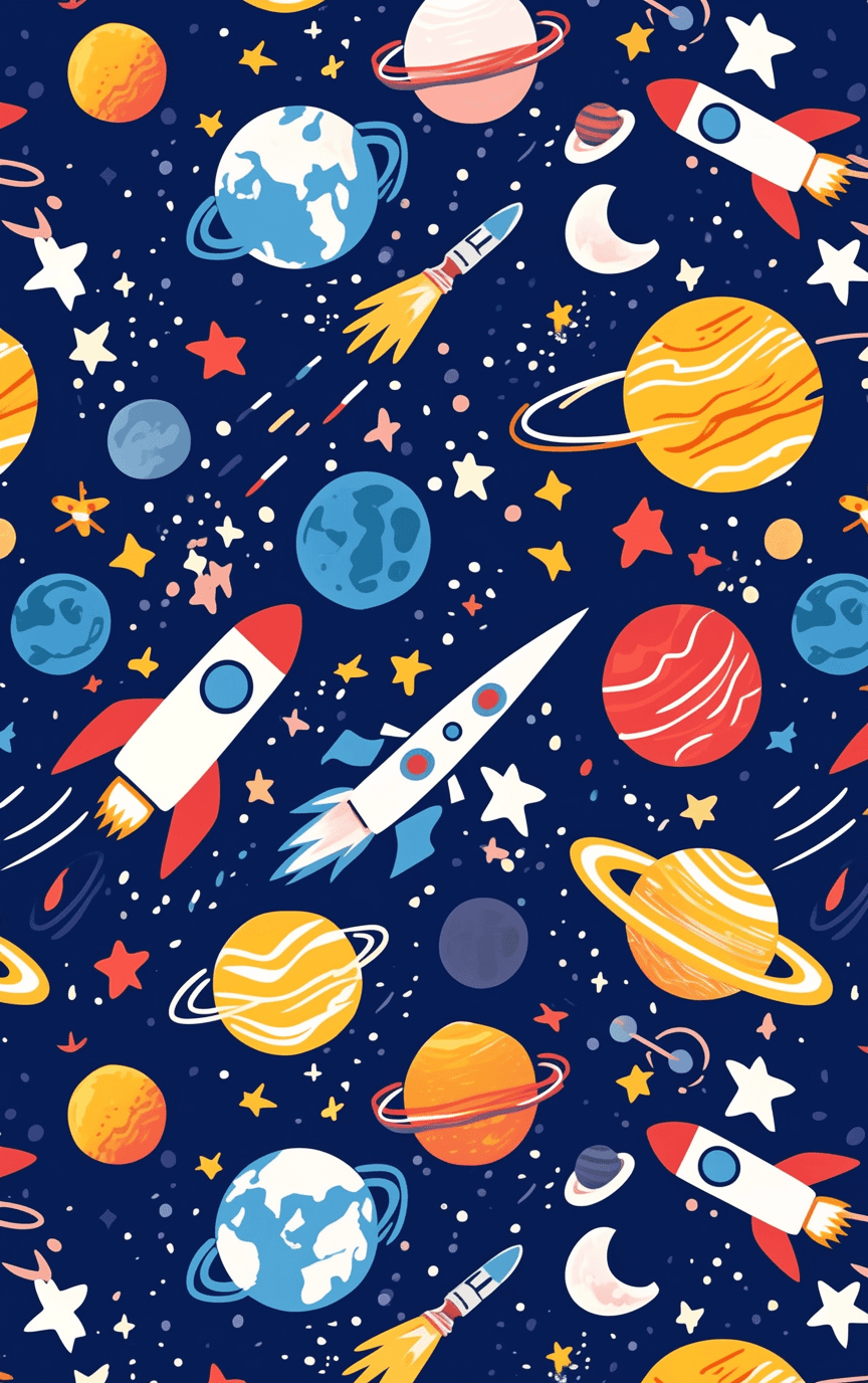 Planet Shine On original repeating artwork