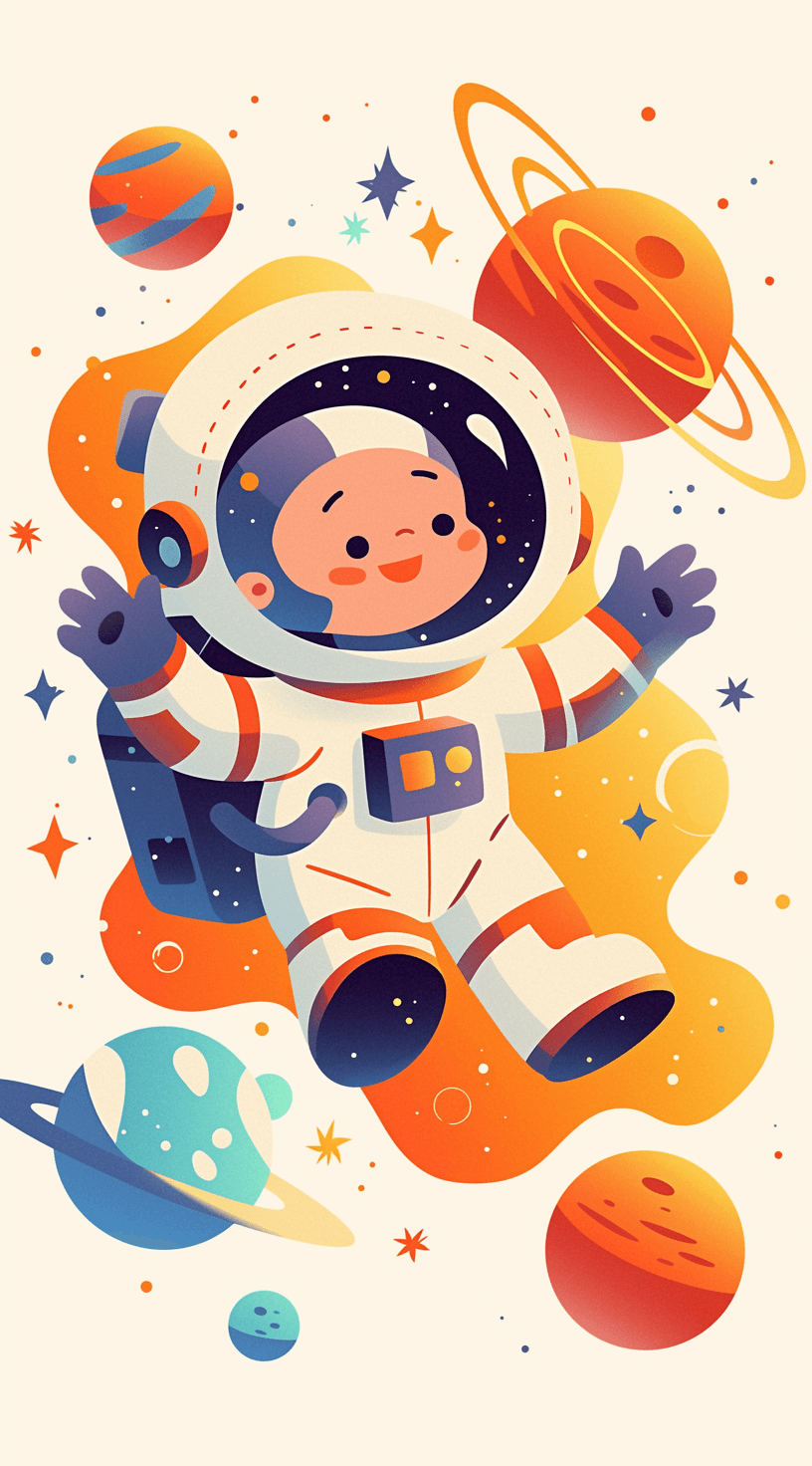 Astronaut Morning original repeating artwork