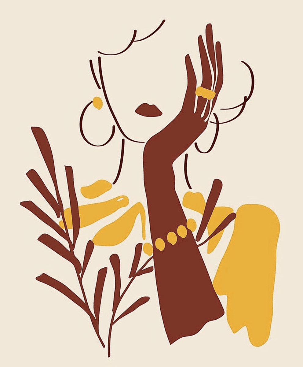 Woman Daybreak original repeating artwork