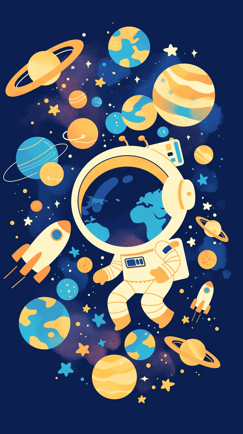 Astronaut 007 original repeating artwork