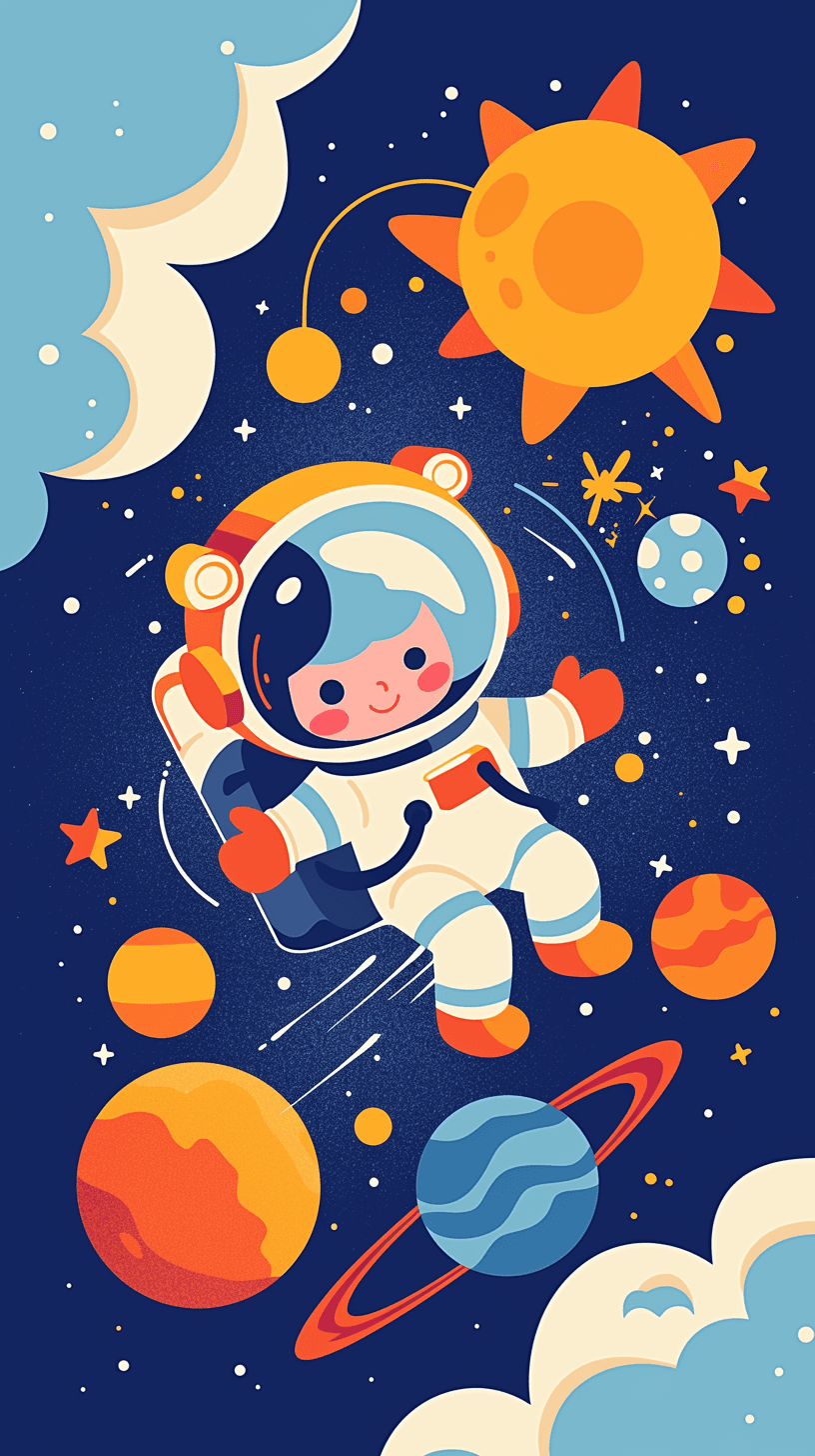 Astronaut Coast original repeating artwork