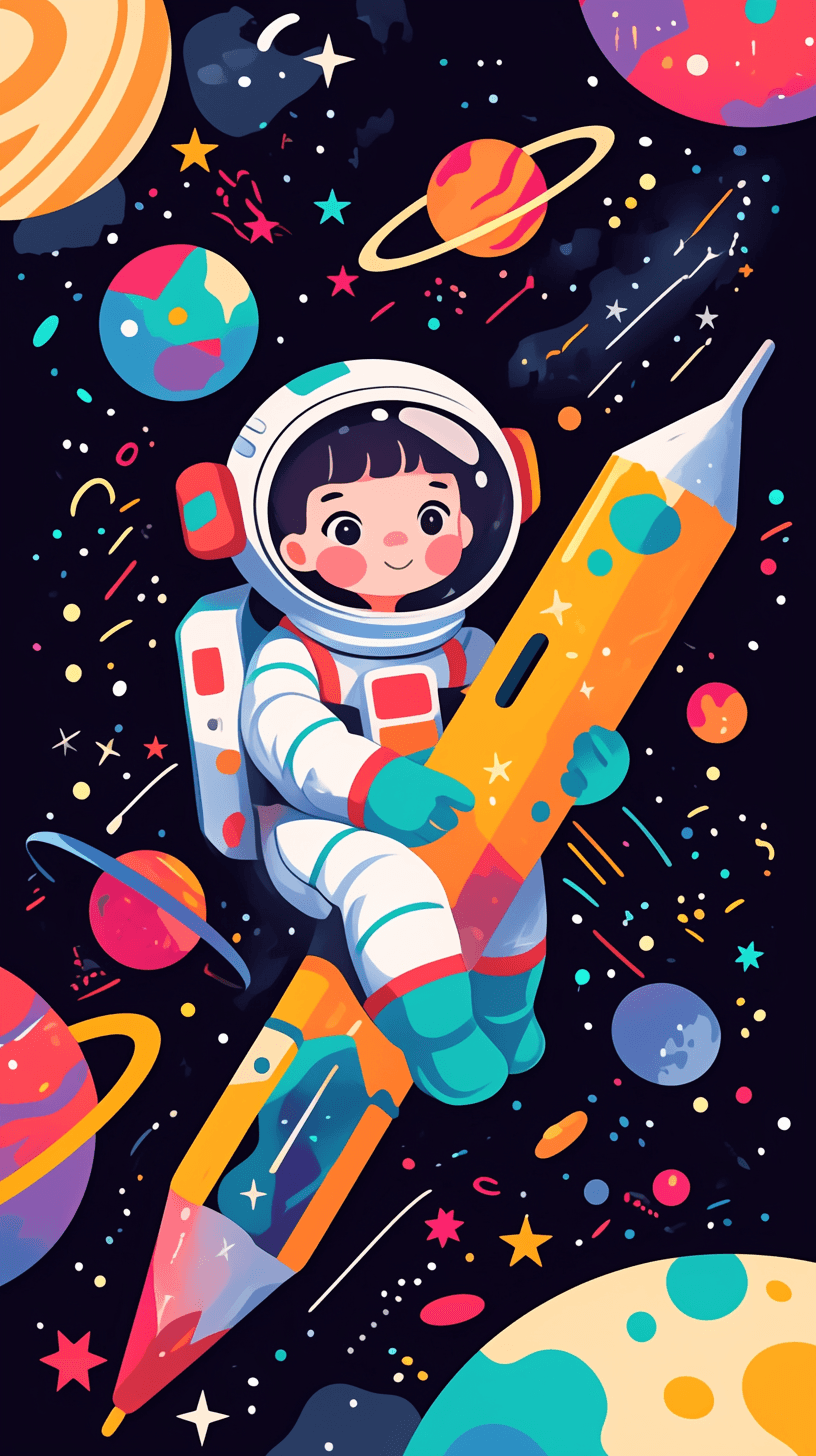 Astronaut 100 original repeating artwork