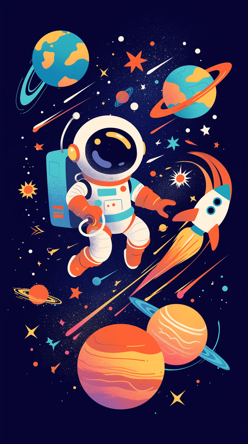 Astronaut Drift original repeating artwork