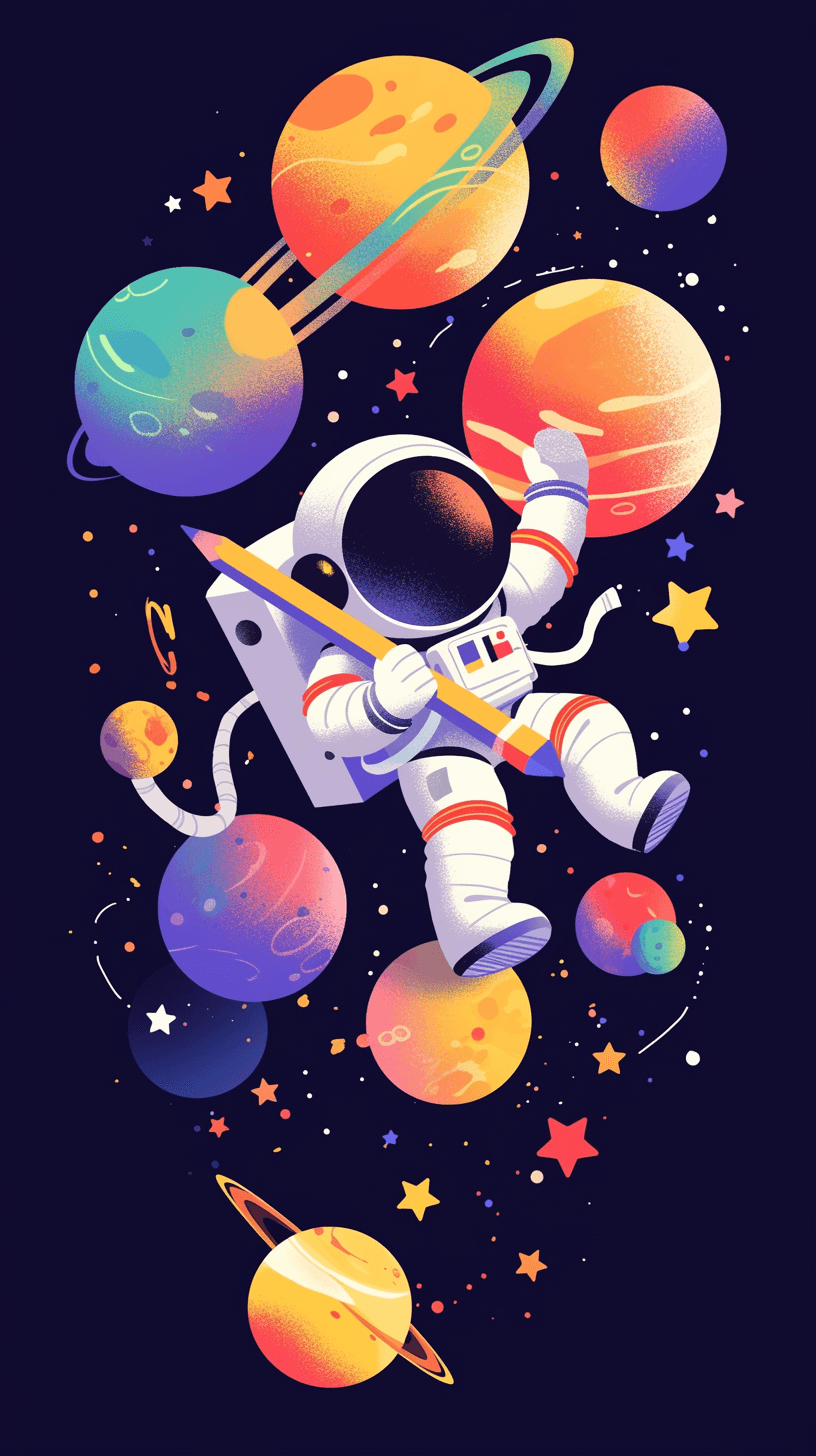 Astronaut Harbor original repeating artwork