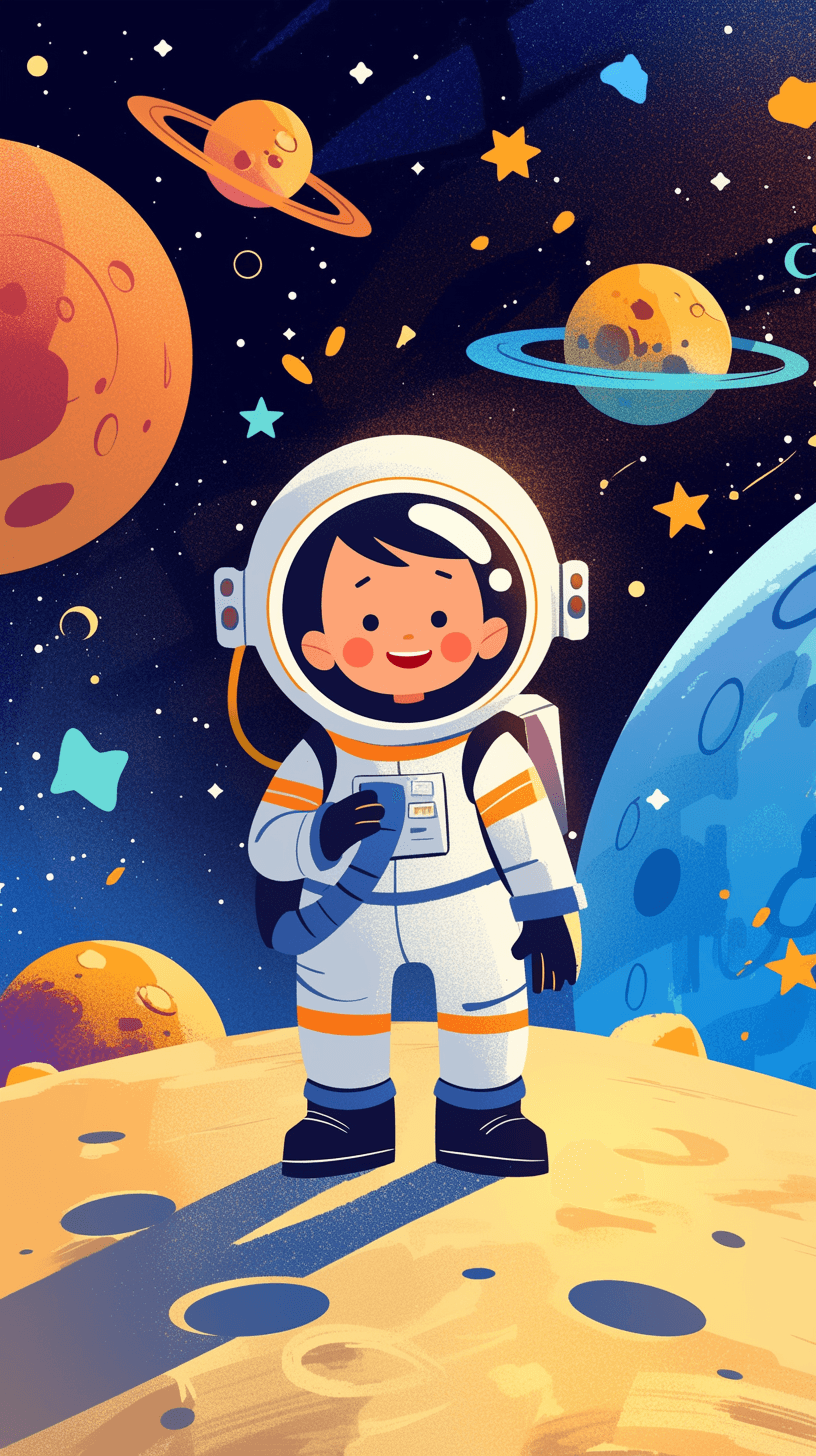 Astronaut Bright original repeating artwork