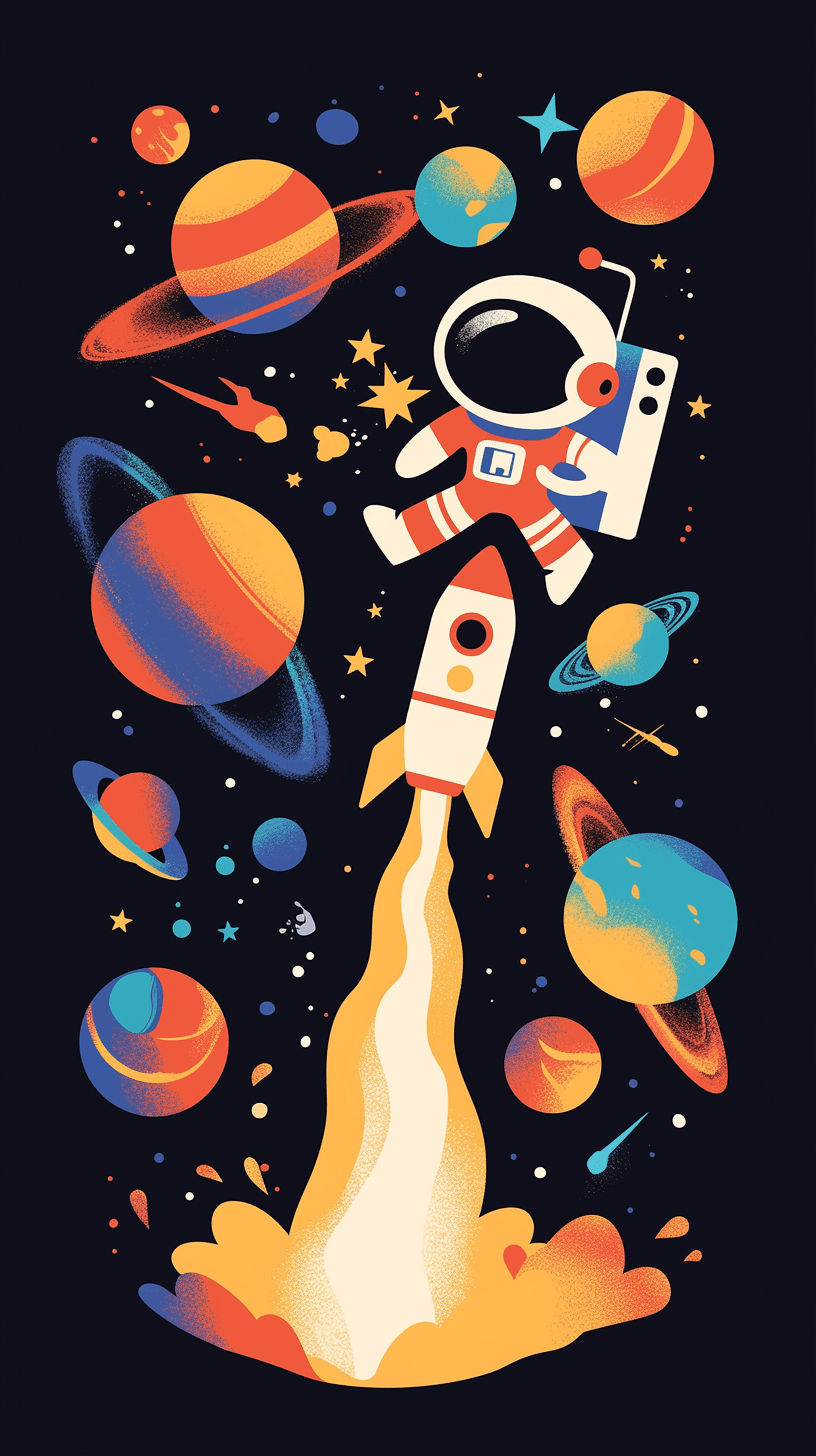 Astronaut Studio original repeating artwork