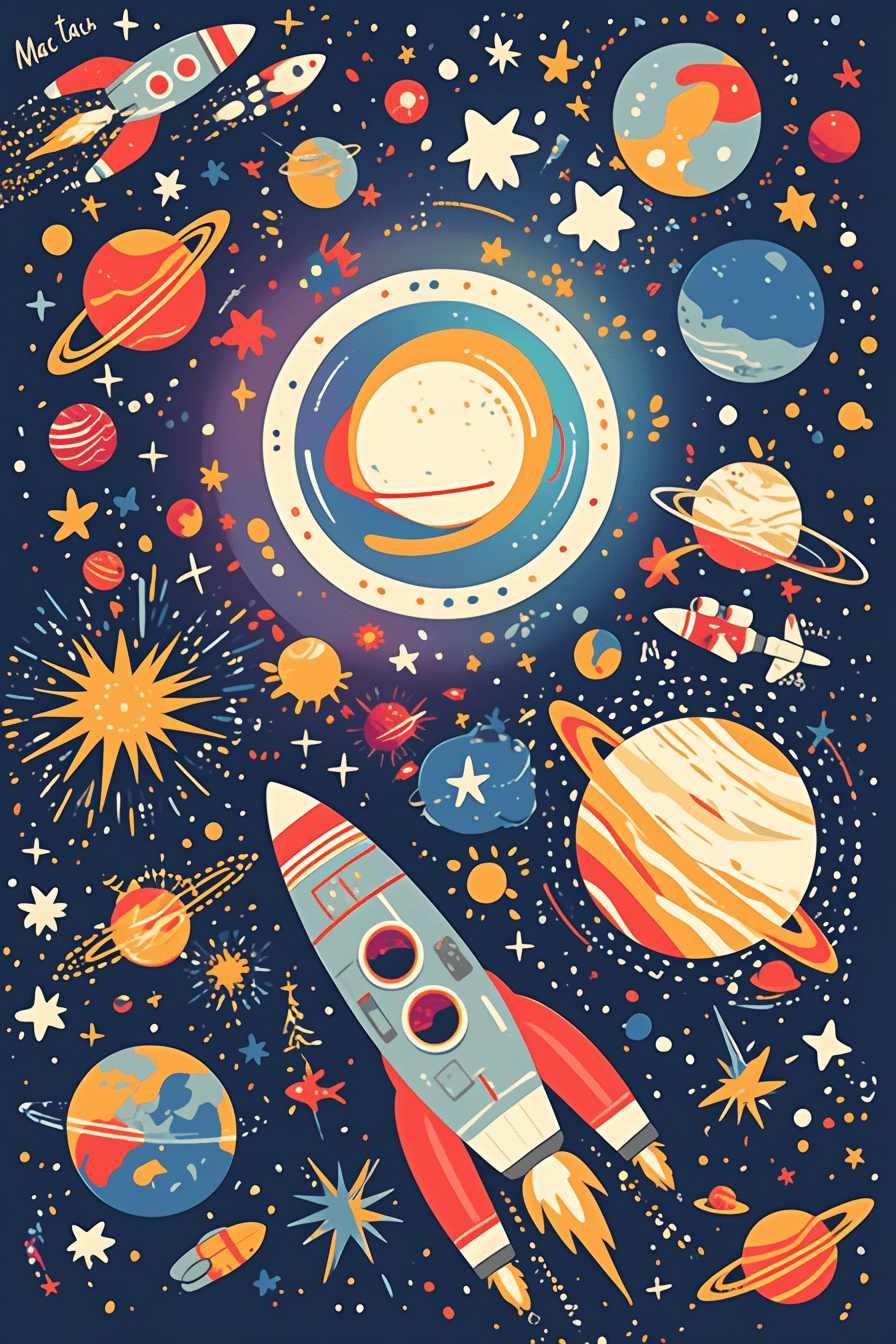 Space Party original repeating artwork