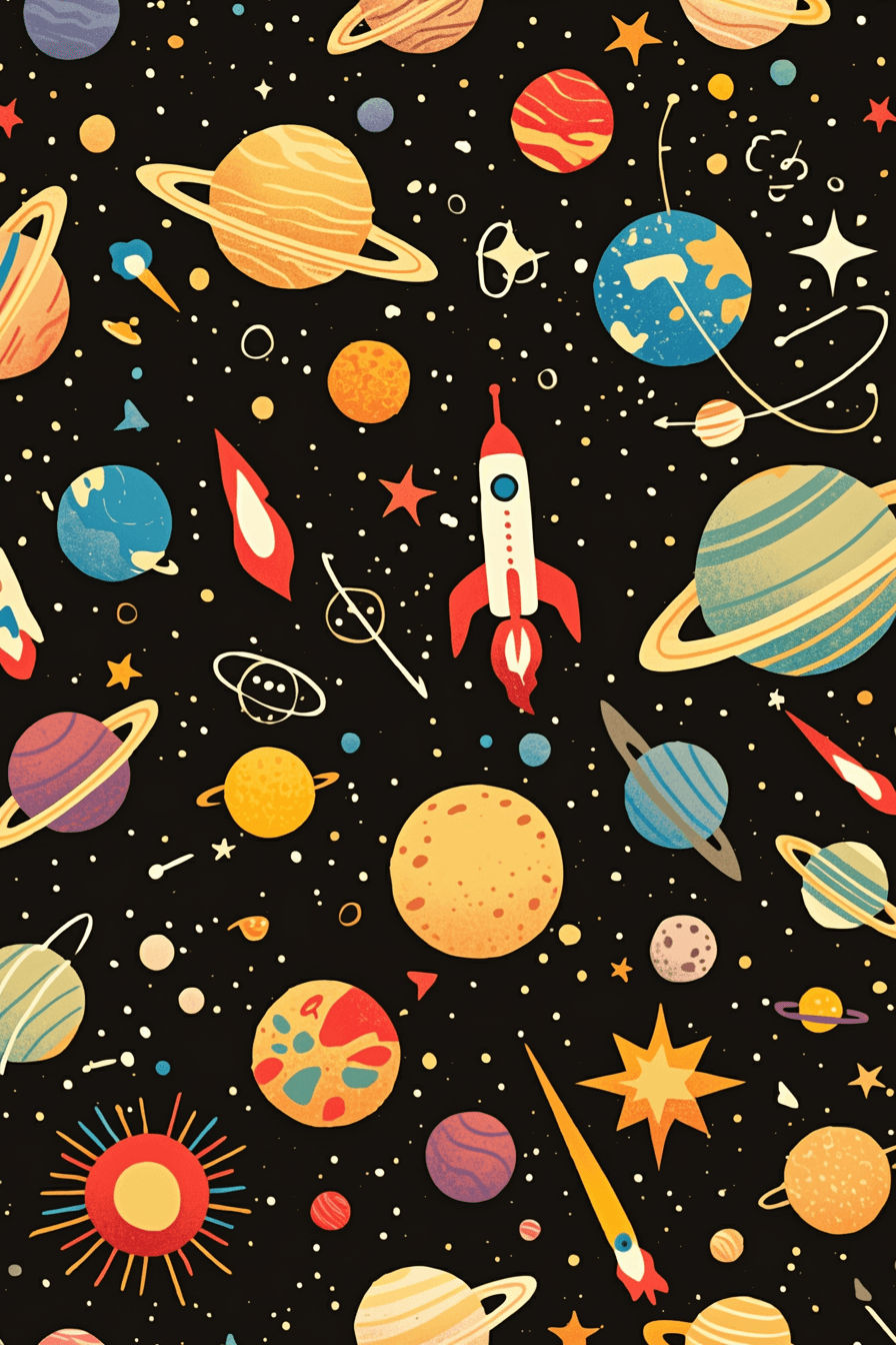 Space Pals original repeating artwork