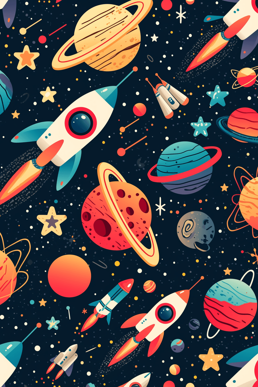 Space Squad original repeating artwork