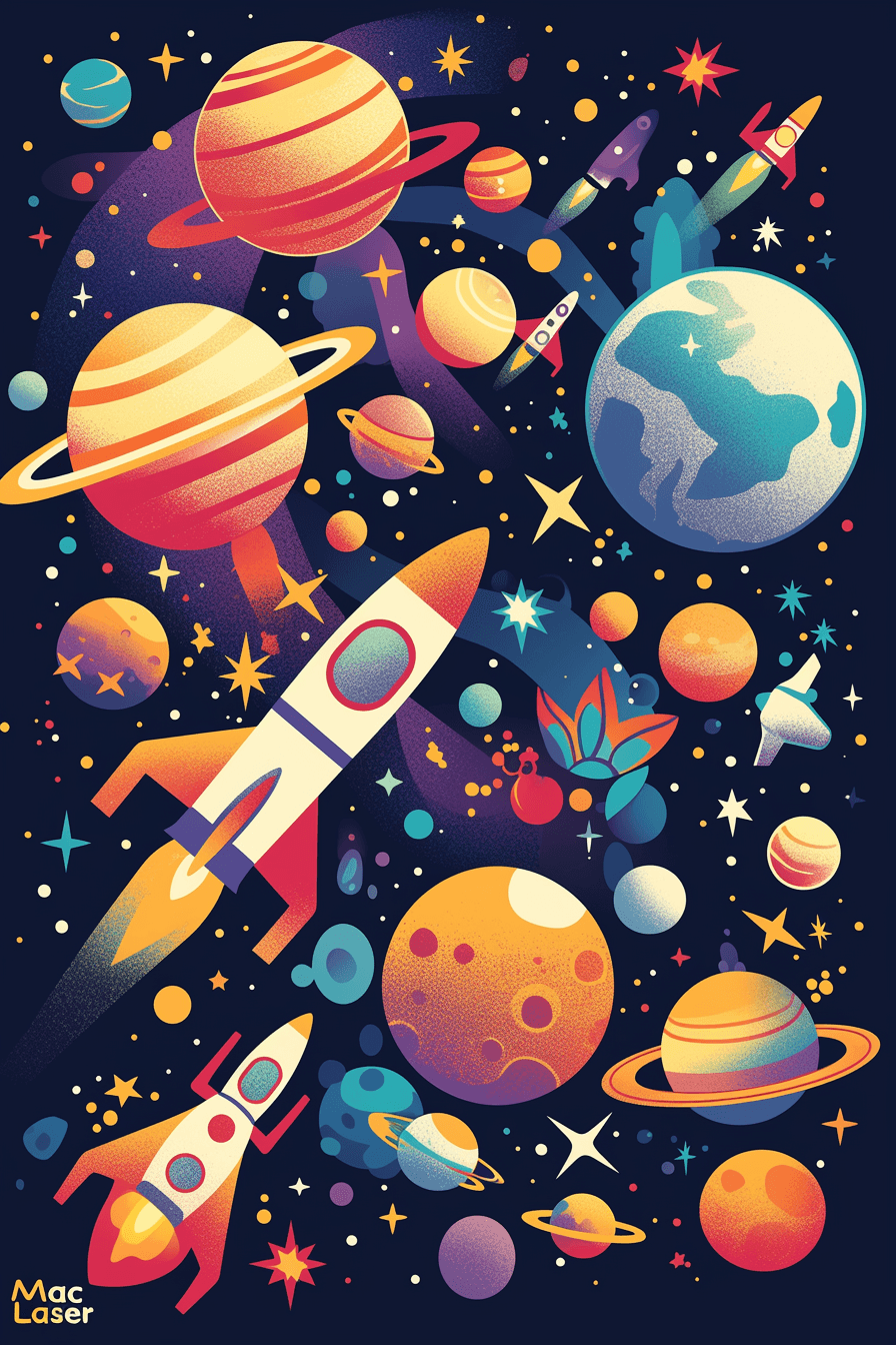 Space Crew original repeating artwork