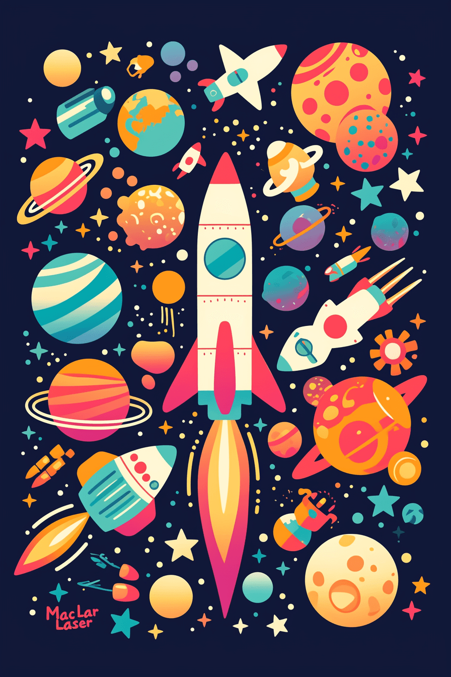 Space Club original repeating artwork