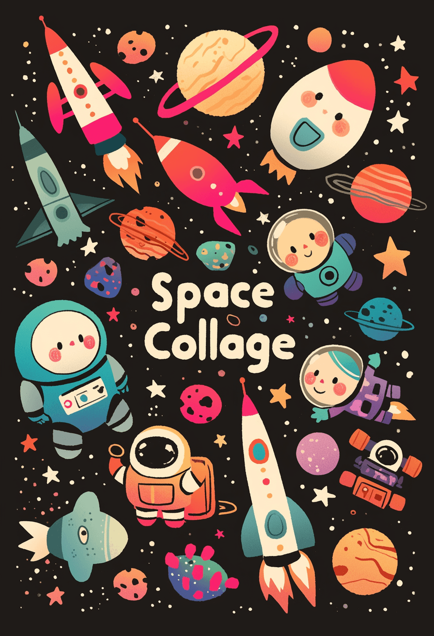 Astronaut Downtown original repeating artwork