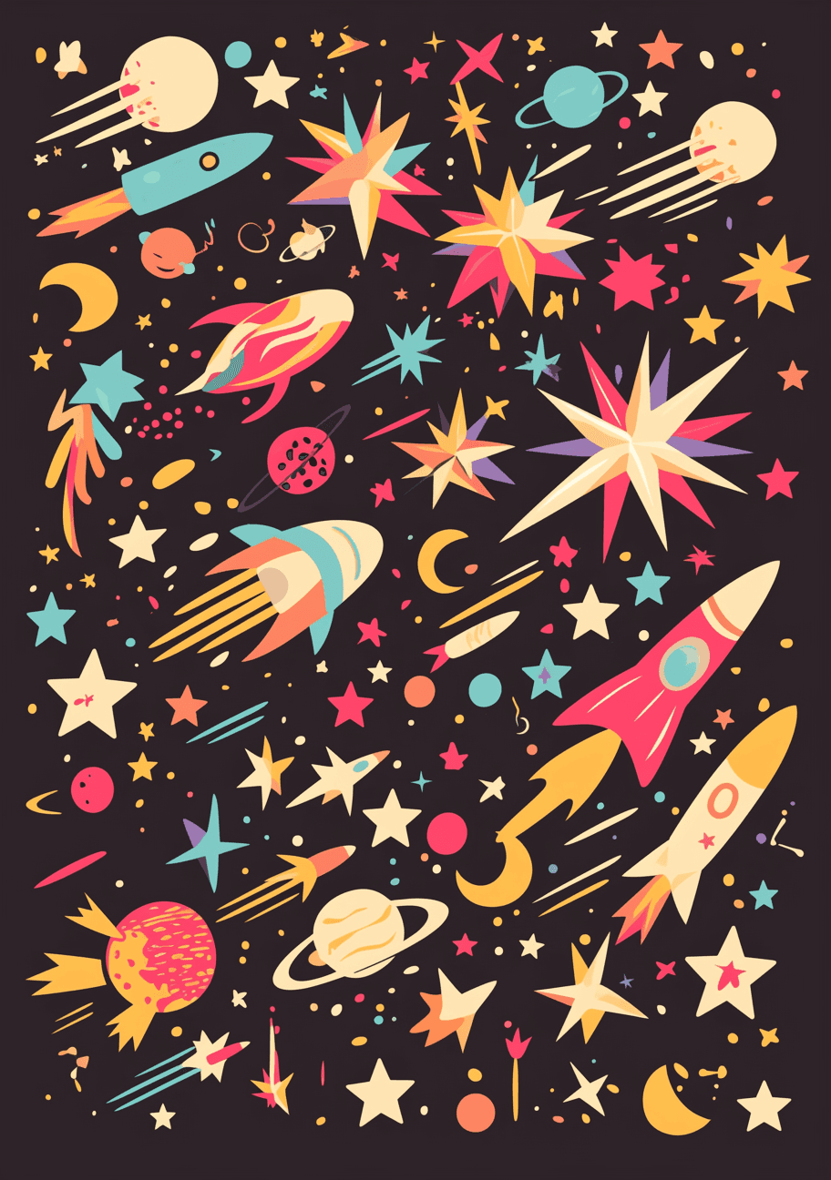 Rocket Sunlit original repeating artwork