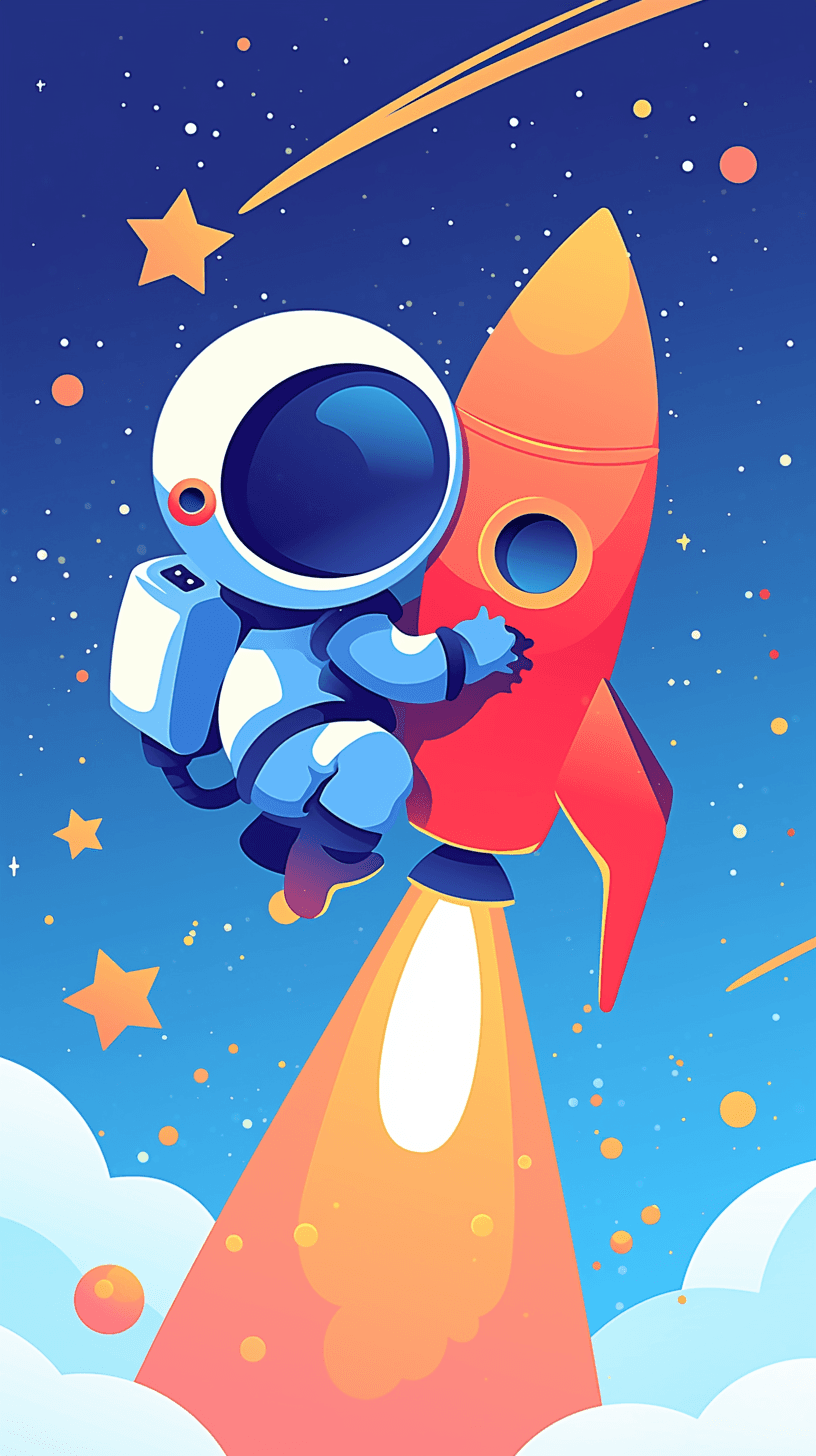 Astronaut Gleam original repeating artwork
