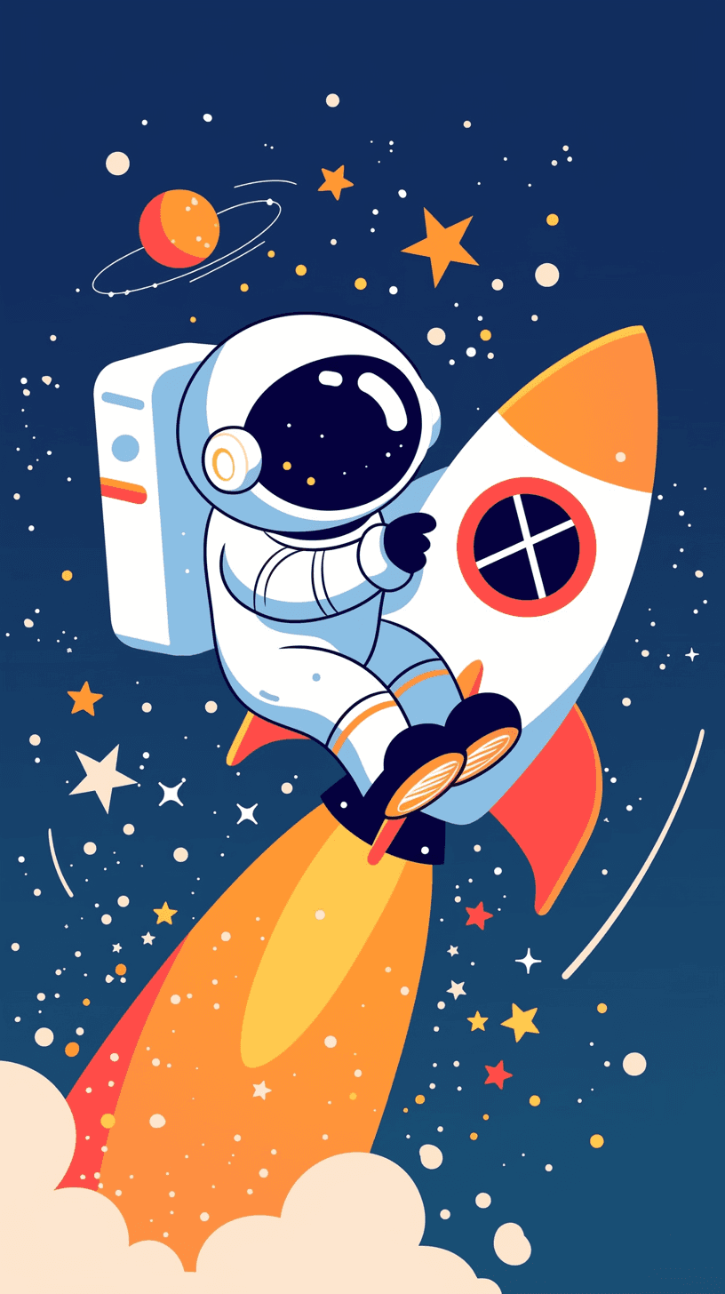 Astronaut Jam original repeating artwork