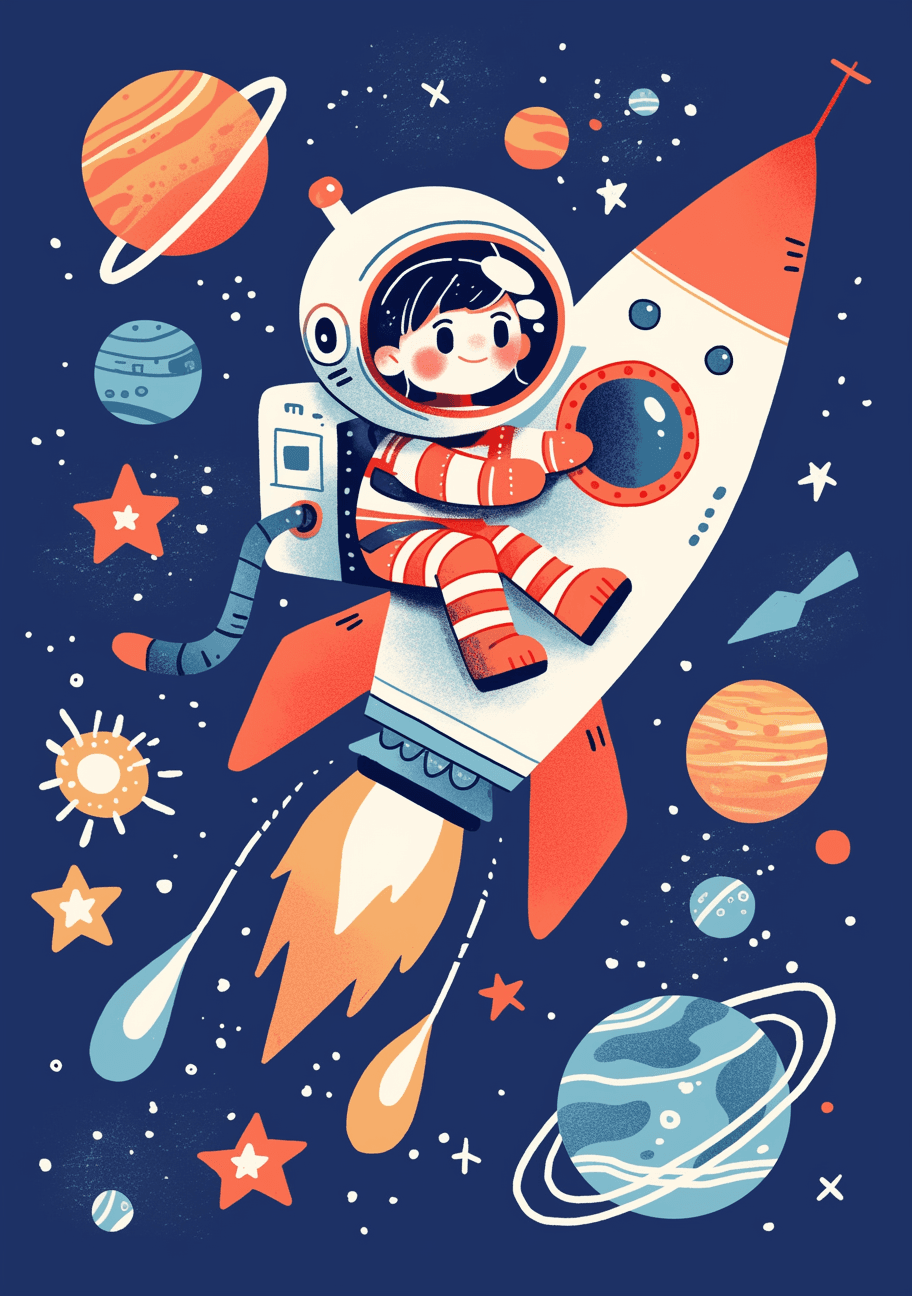 Astronaut Starlight original repeating artwork