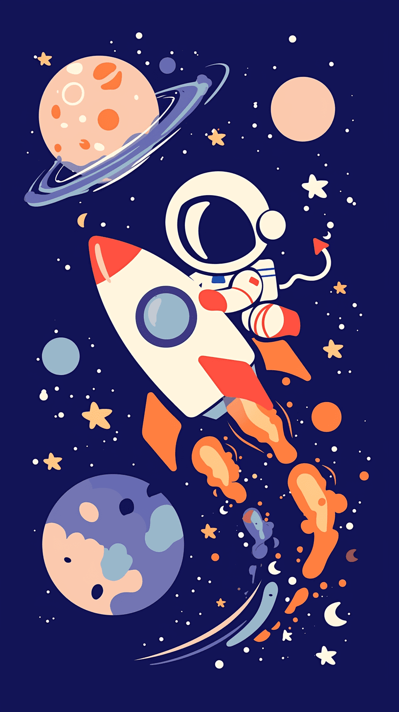 Astronaut Fair original repeating artwork