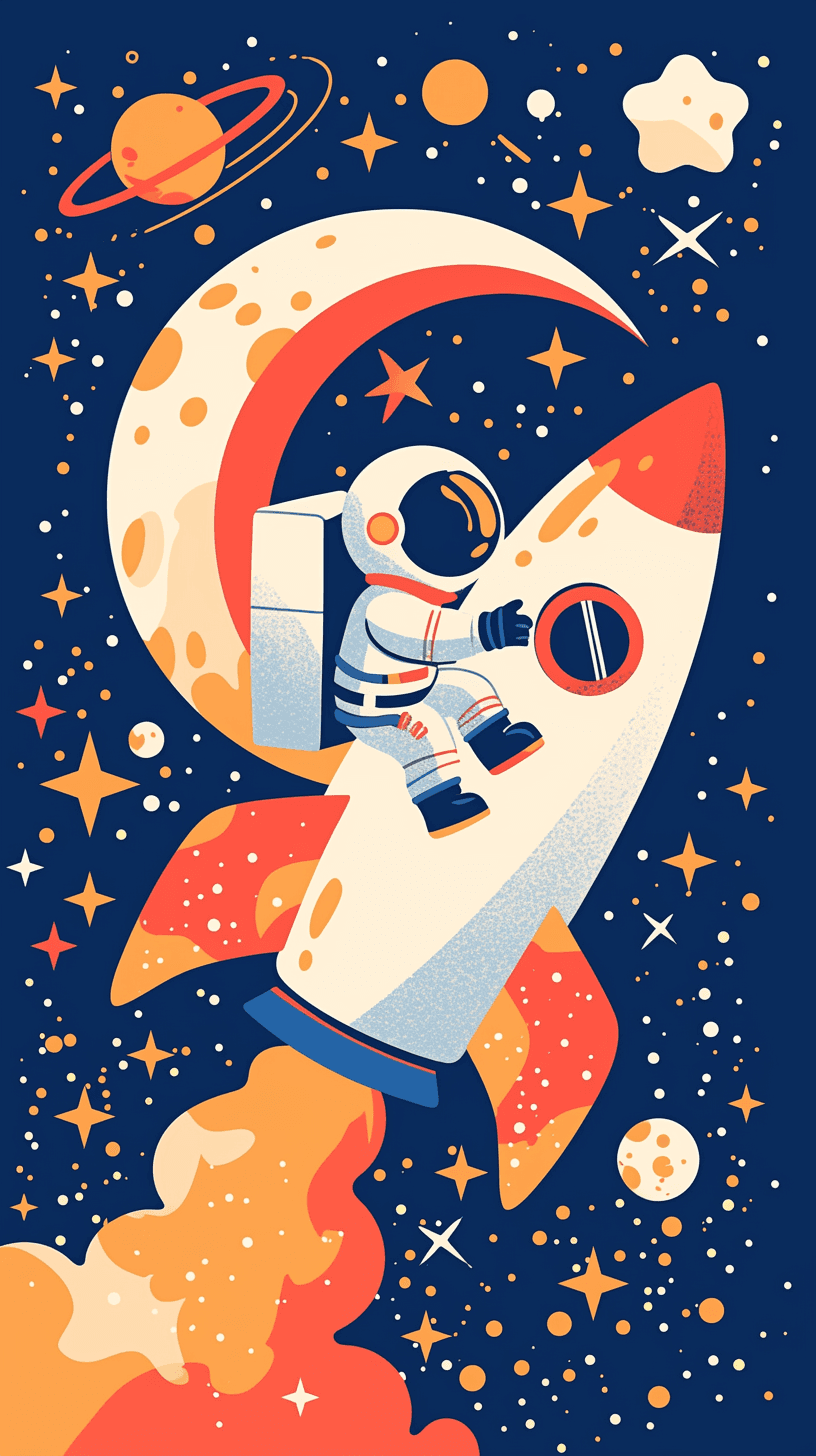 Astronaut Flare original repeating artwork