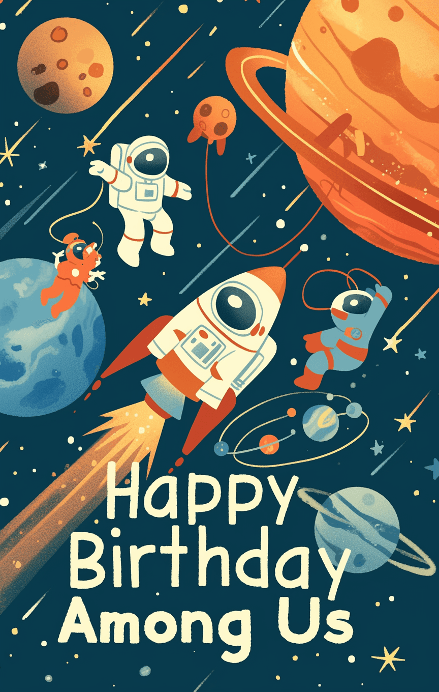 Astronaut Noon original repeating artwork