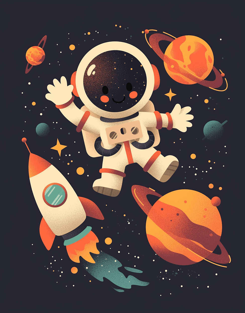 Astronaut Echo original repeating artwork