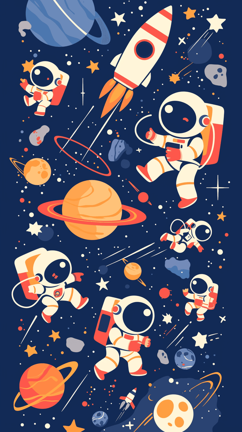 Astronaut Party original repeating artwork