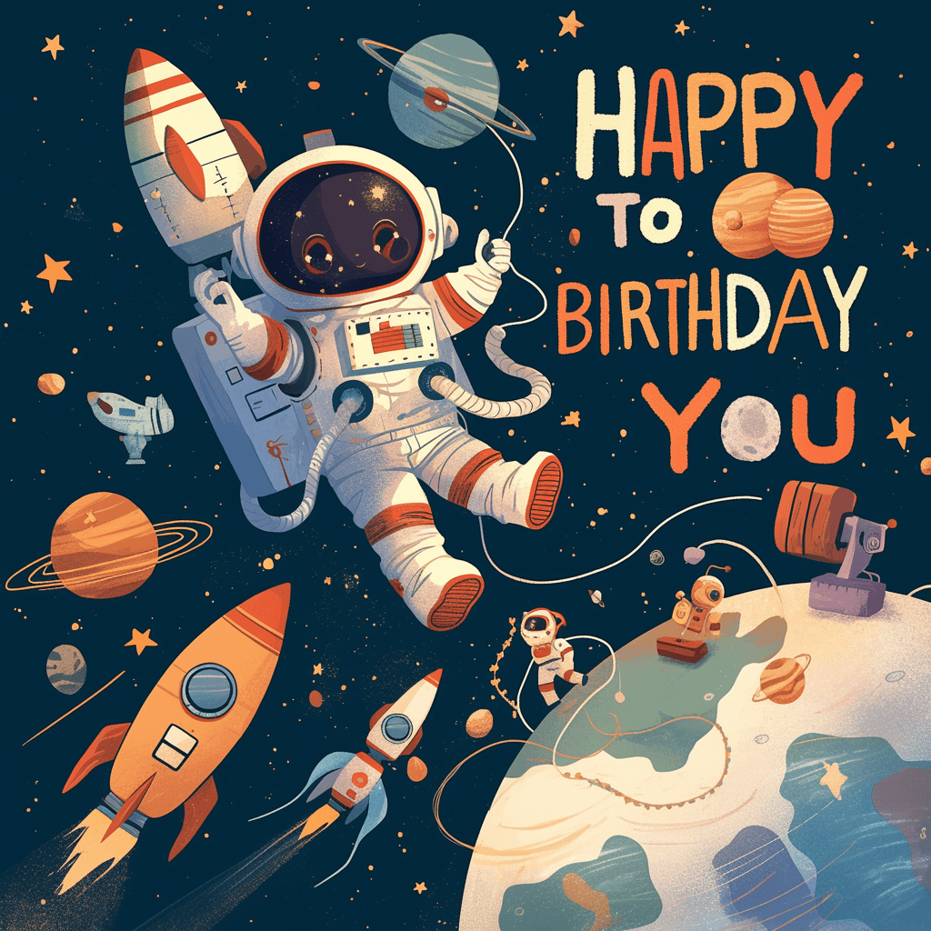 Astronaut Spring original repeating artwork
