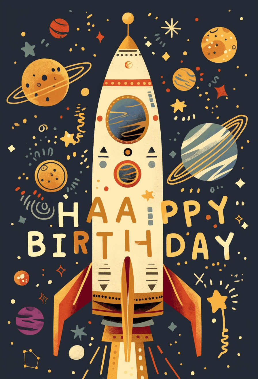 Rocket Moonlit original repeating artwork