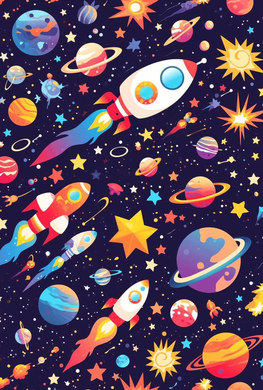 Rocket Sunrise original repeating artwork