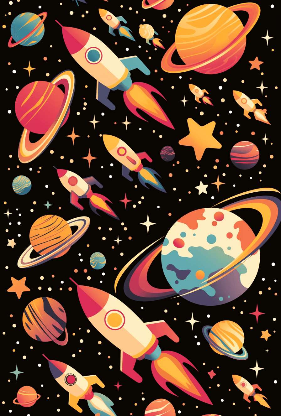 Rocket Rhythm original repeating artwork