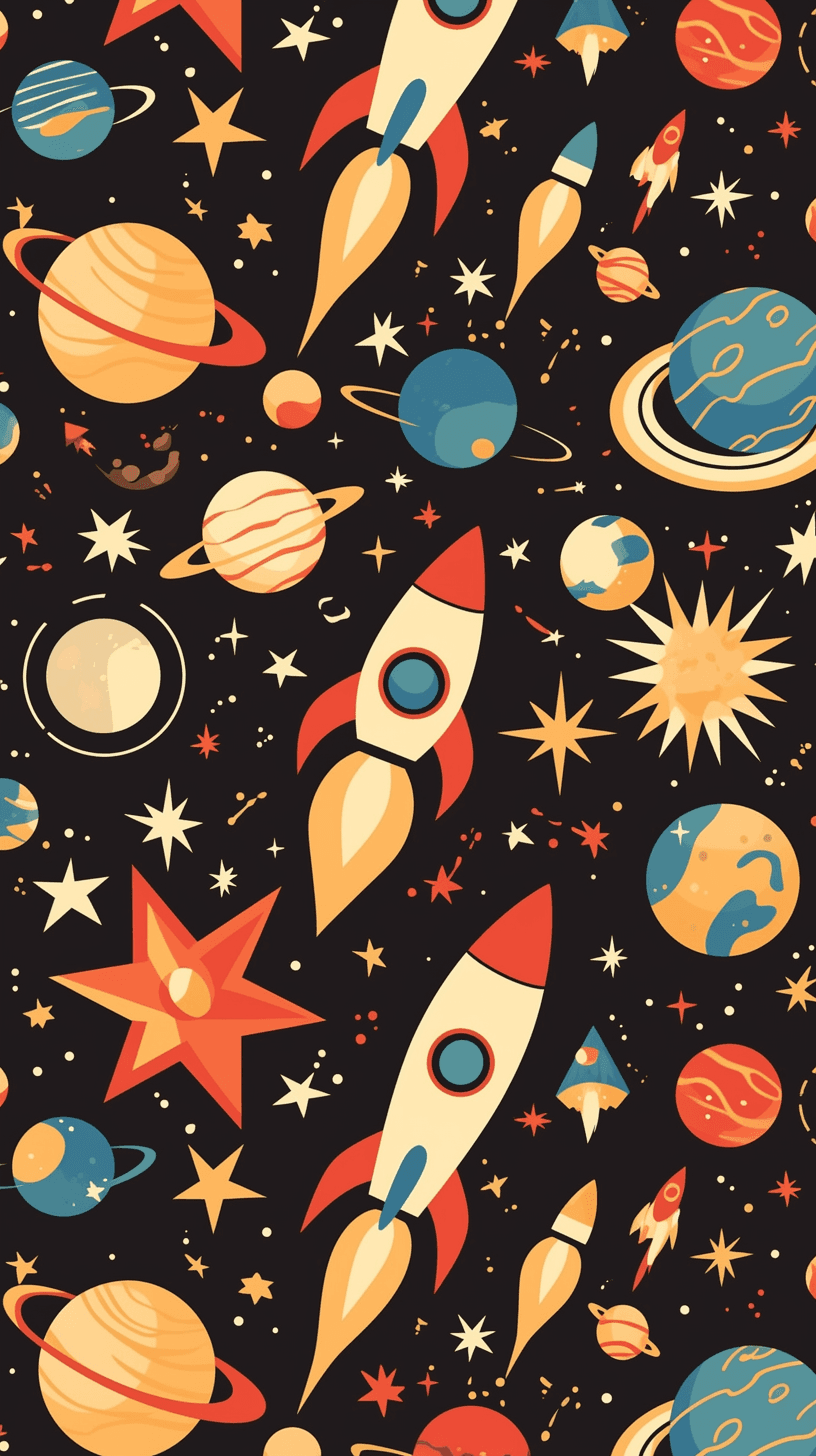 Rocket Kick original repeating artwork
