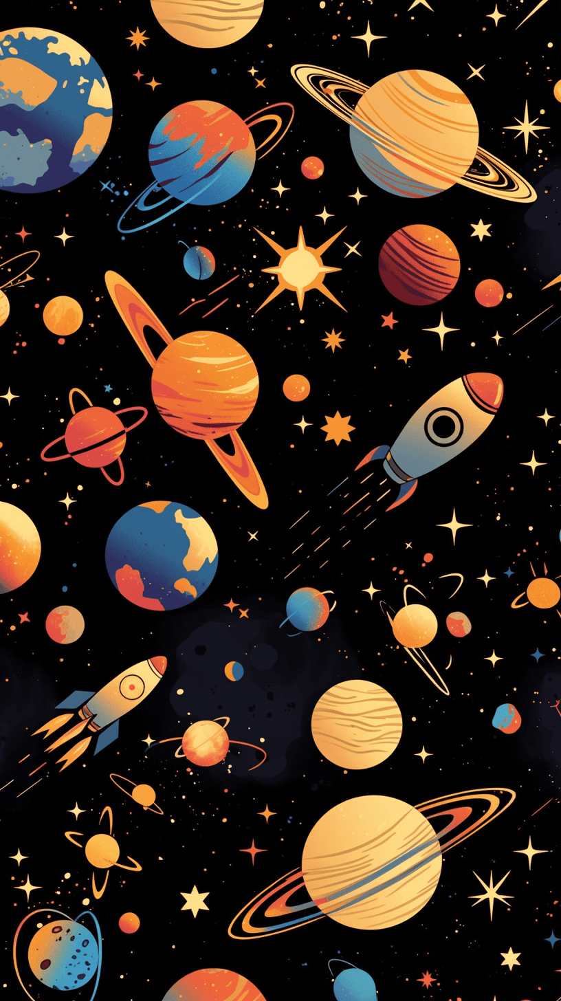 Rocket Neon original repeating artwork
