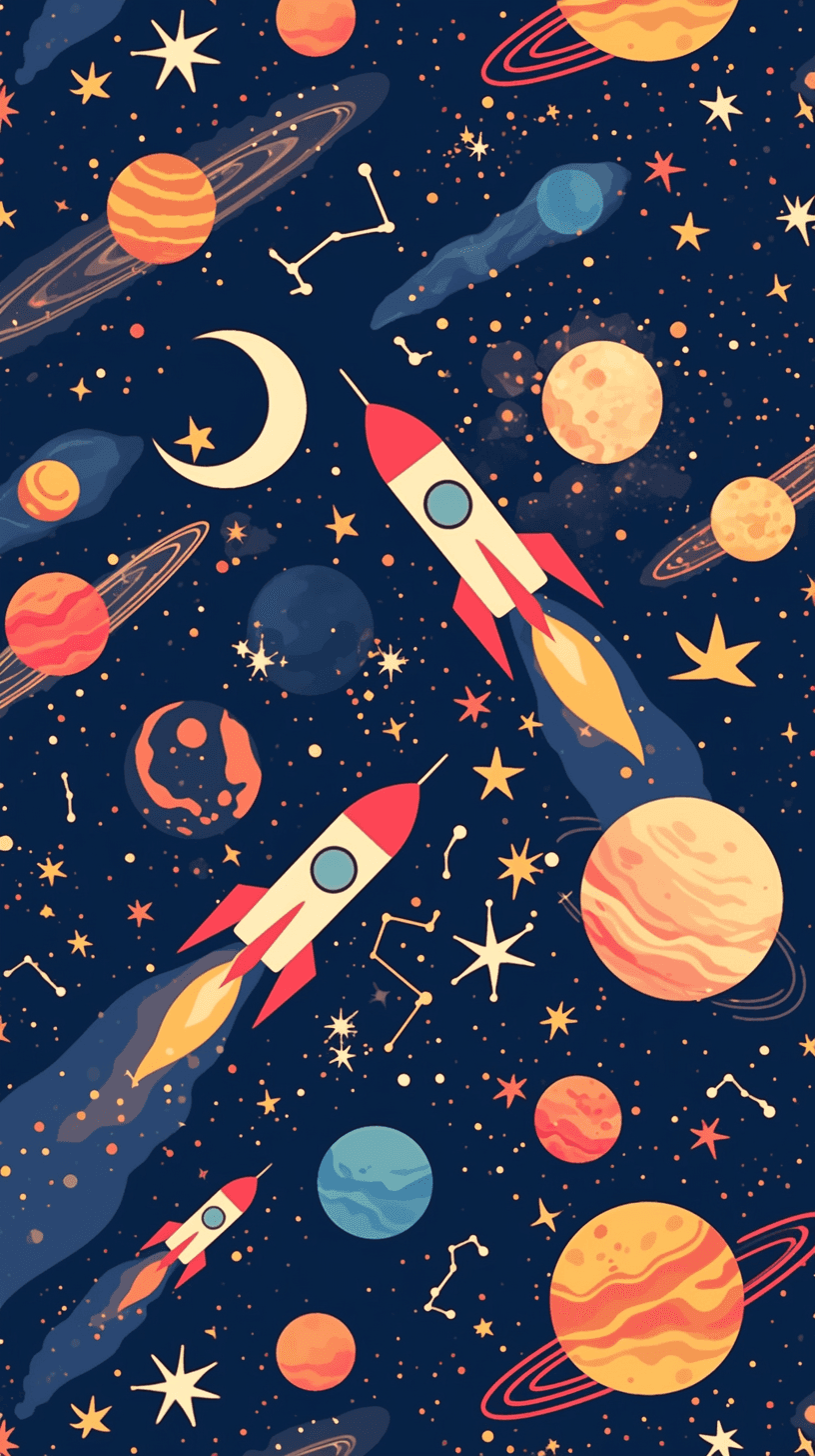 Rocket Gleam original repeating artwork