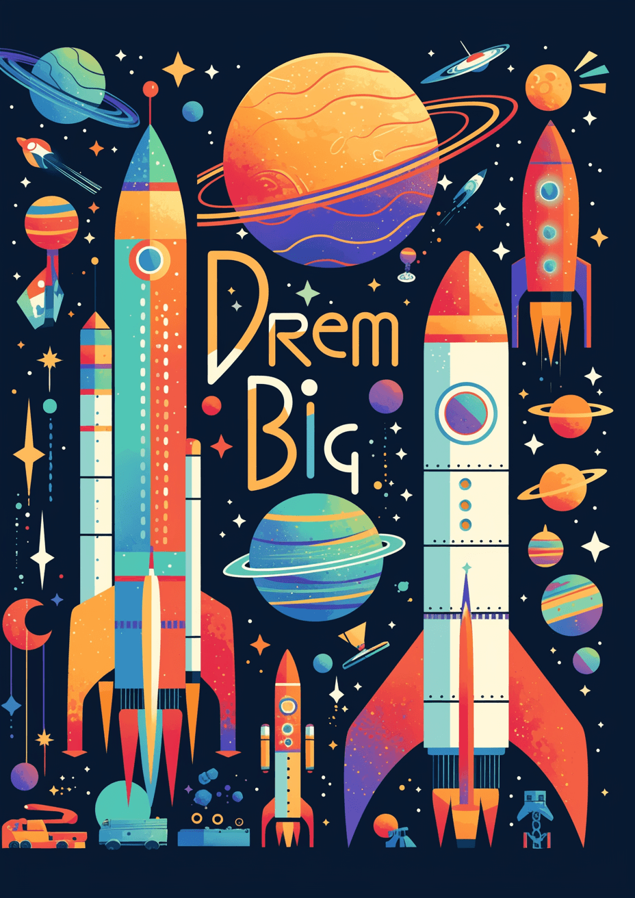 Rocket Club original repeating artwork