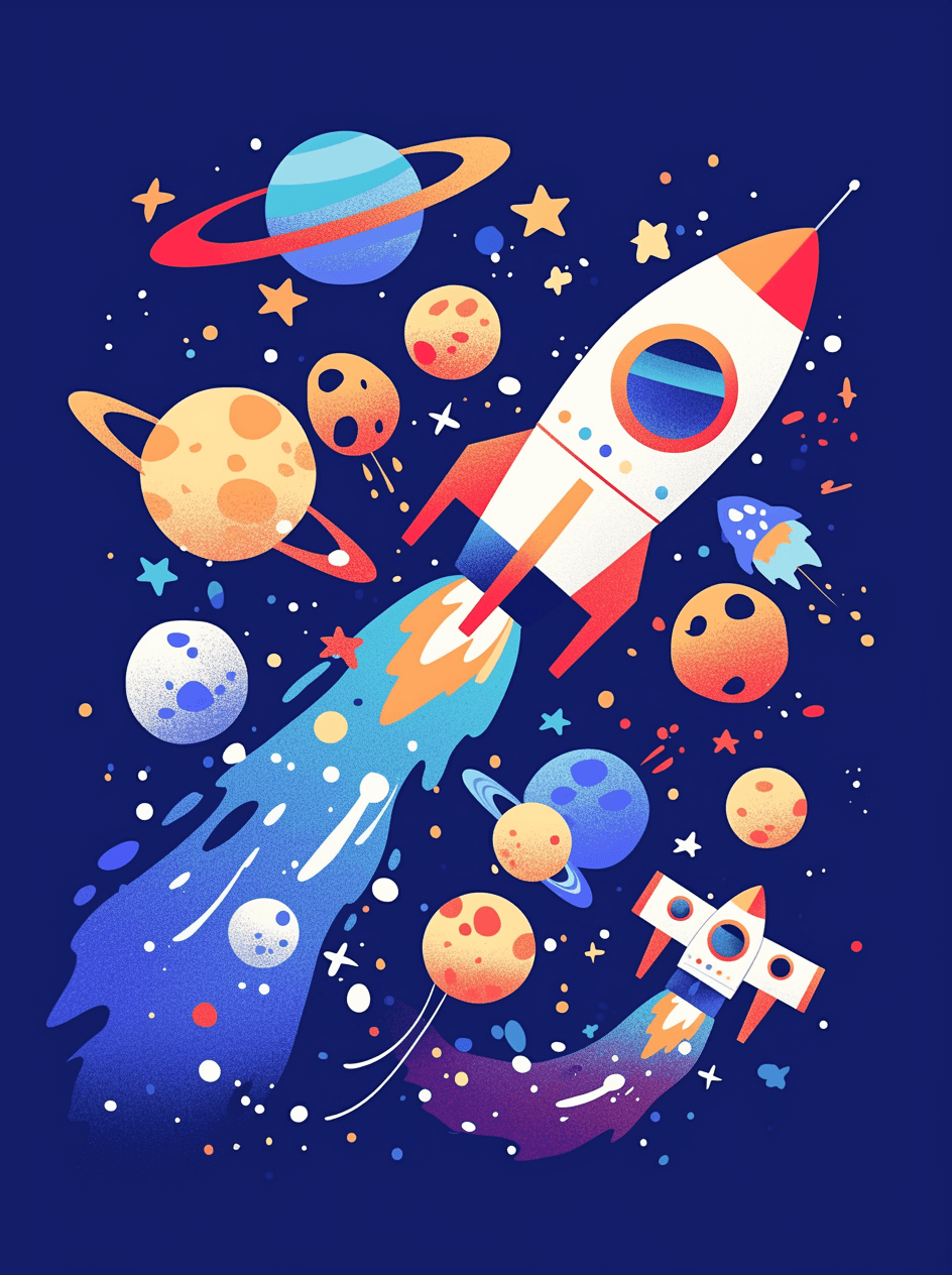 Rocket Blast original repeating artwork