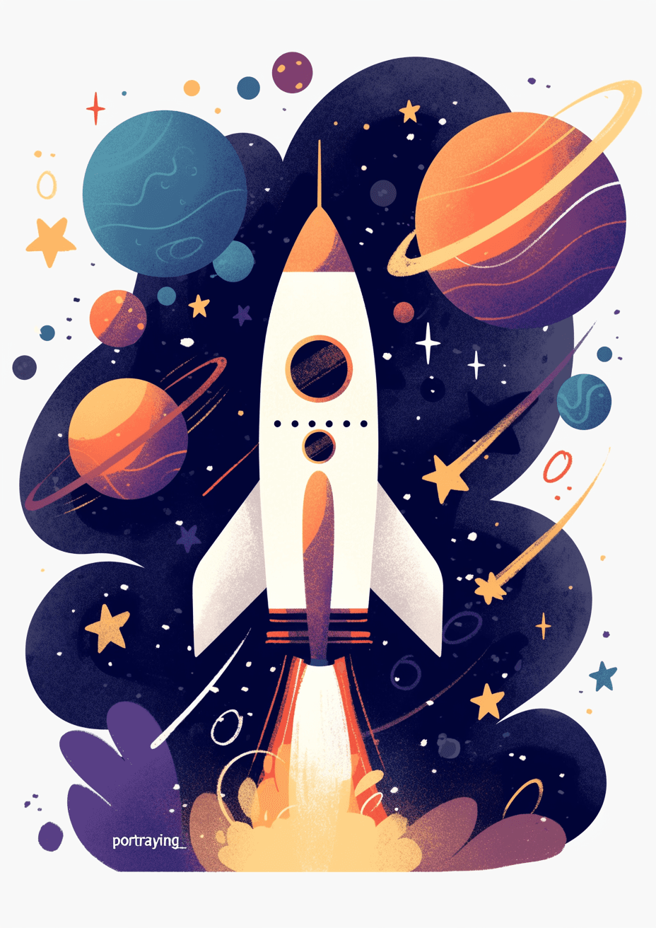 Rocket Flip original repeating artwork