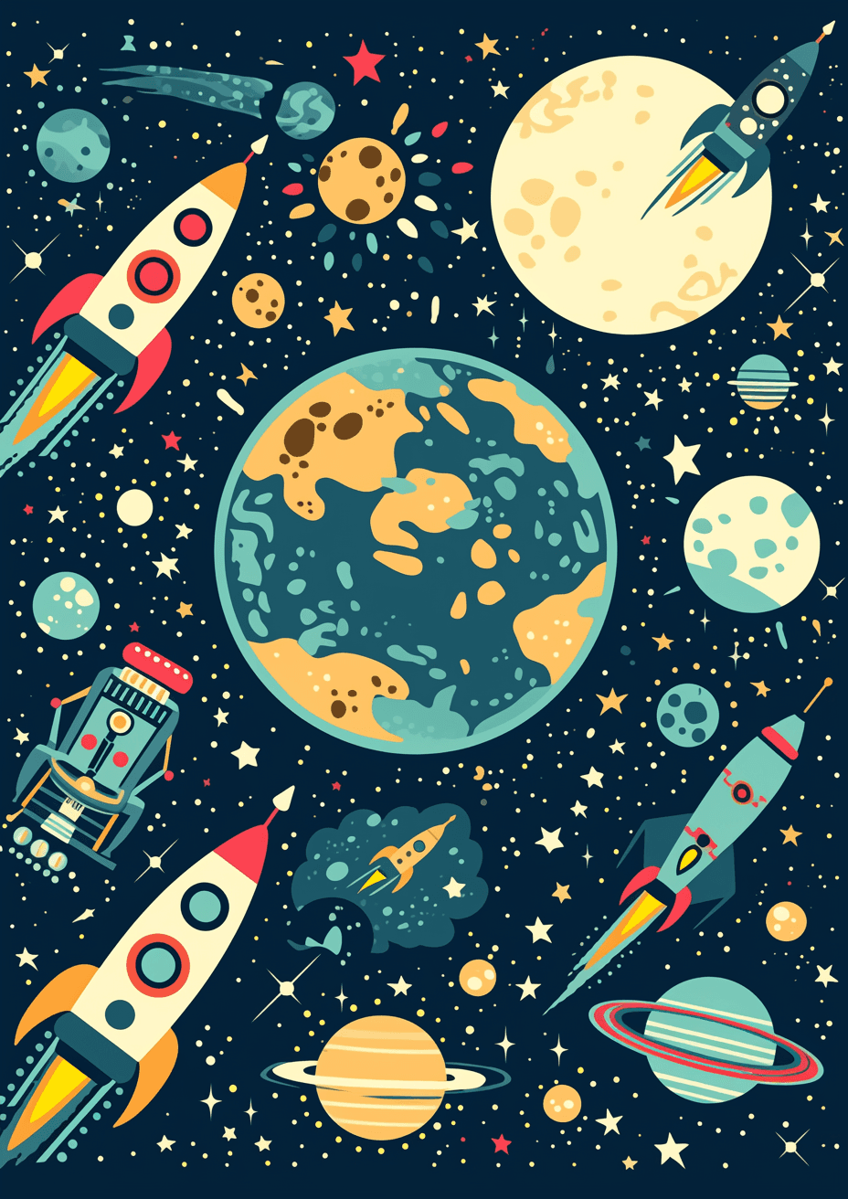 Rocket Glide original repeating artwork