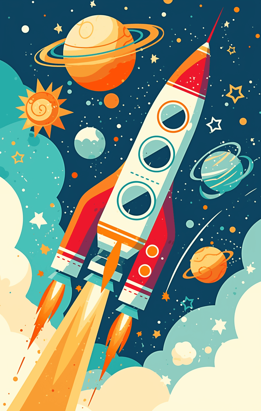 Rocket Wander original repeating artwork