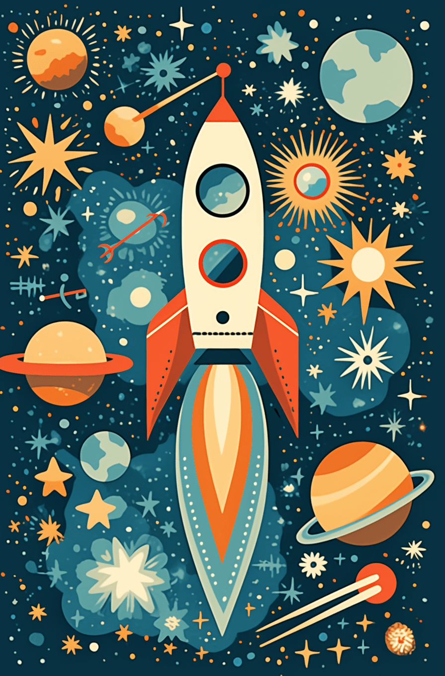 Rocket Go original repeating artwork