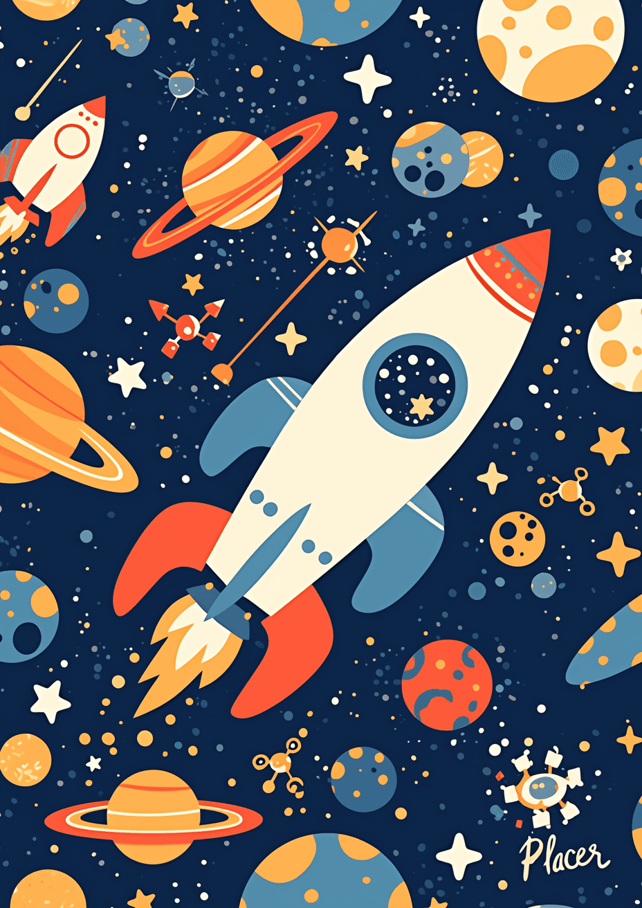 Rocket Festival original repeating artwork