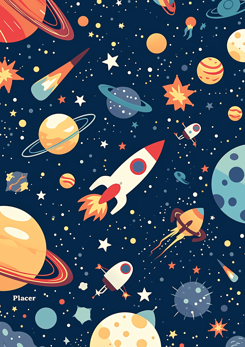 Rocket Rise original repeating artwork