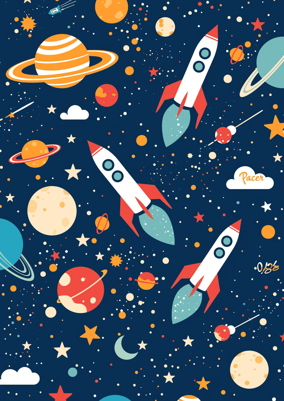 Rocket Flare original repeating artwork