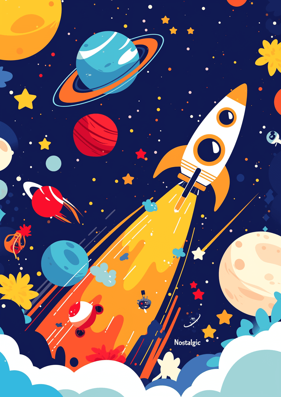 Rocket Shade original repeating artwork