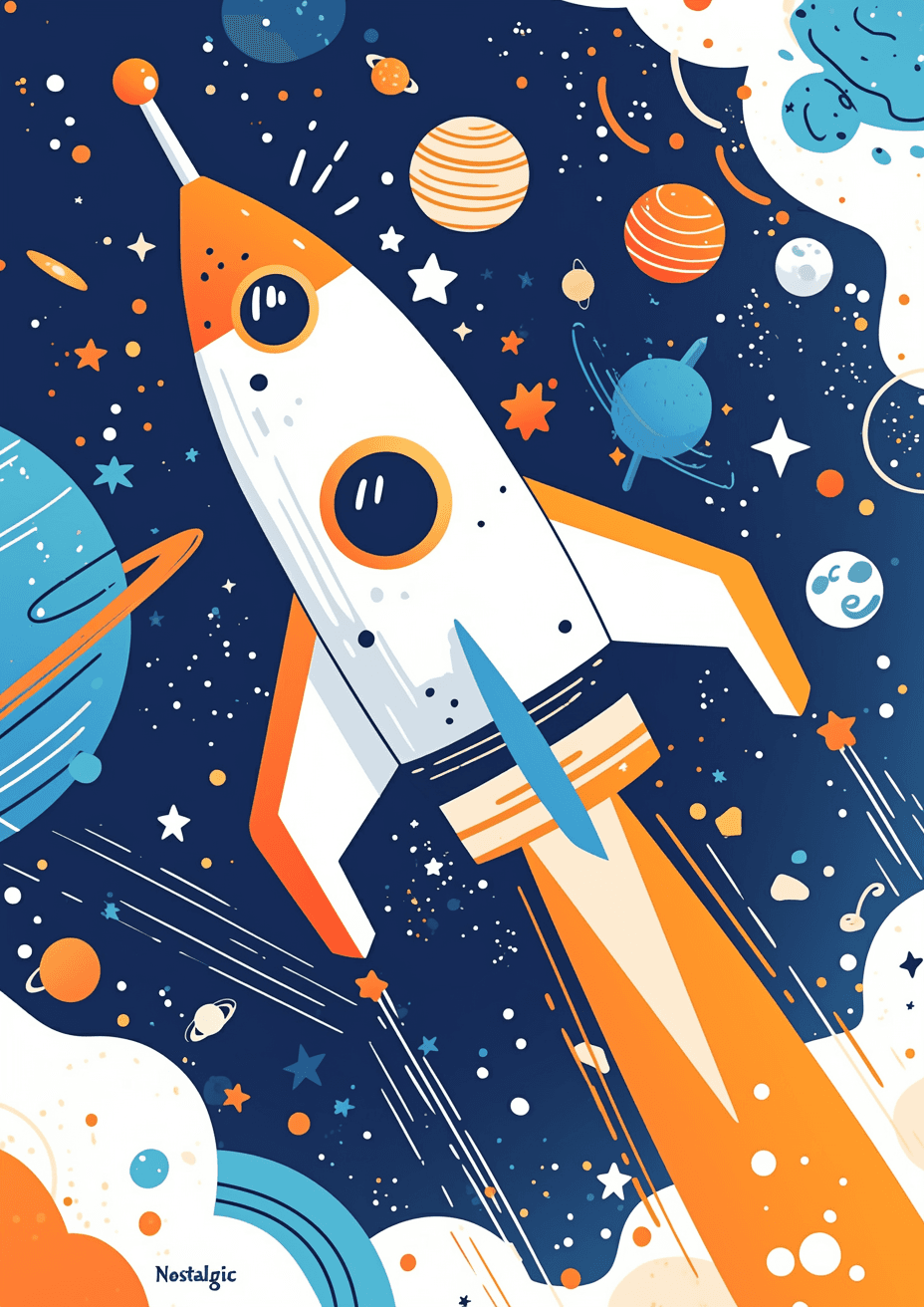Rocket Spin original repeating artwork