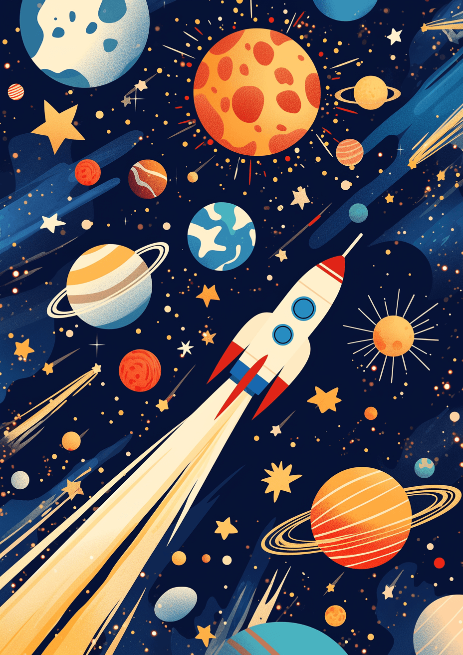 Rocket Parade original repeating artwork